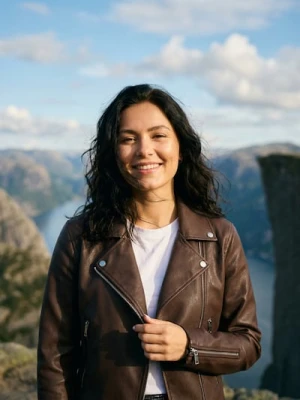 Sinsay - Kurtka ramoneska z imitacji skóry - brązowy