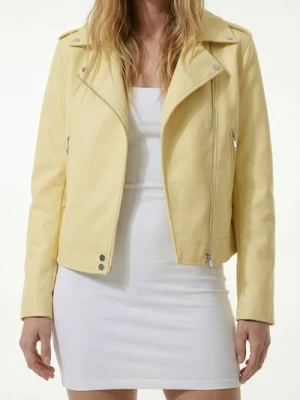 Sinsay - Kurtka ramoneska z imitacji skóry - żółty