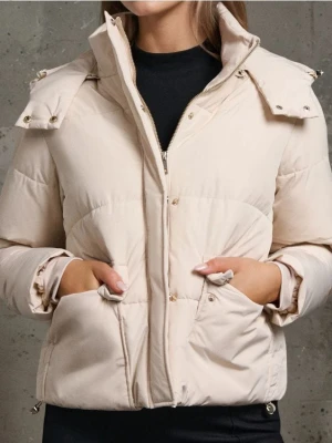 Sinsay - Kurtka rozpinana z kapturem - kremowy