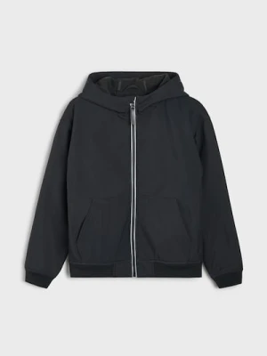 Sinsay - Kurtka softshell z kapturem i odblaskowymi elementami - czarny