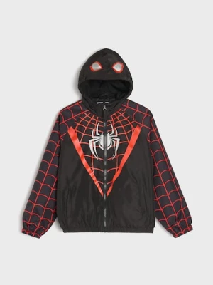 Sinsay - Kurtka wiatrówka z kapturem i ściągaczami Spider-Man - czarny