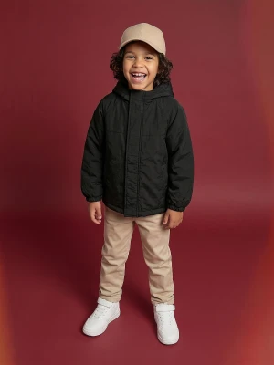 Sinsay - Kurtka wiatrówka z kapturem i ukrytą plisą - czarny
