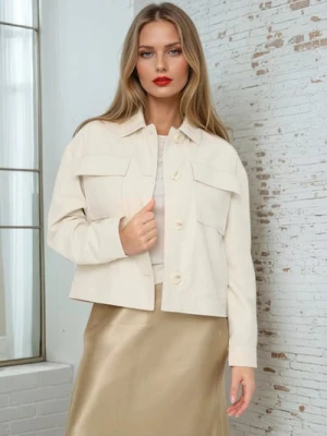 Sinsay - Kurtka z domieszką lnu - kremowy