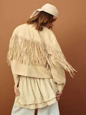 Zdjęcie produktu Sinsay - Kurtka z frędzlami - kremowy