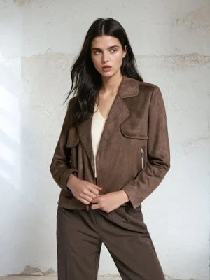 Sinsay - Kurtka z imitacji zamszu - fioletowy