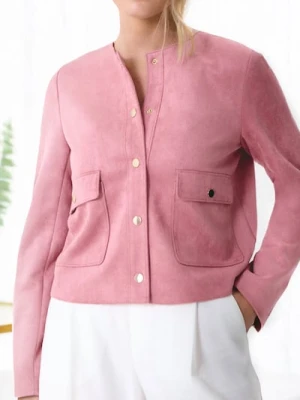 Sinsay - Kurtka z imitacji zamszu - różowy