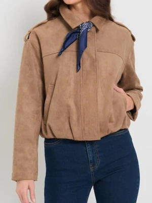 Sinsay - Kurtka z imitacji zamszu z kołnierzykiem - beżowy