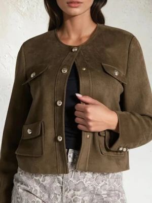 Sinsay - Kurtka z imitacji zamszu - zielony