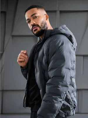 Sinsay - Kurtka z kapturem SNSY PERFORMANCE - szary