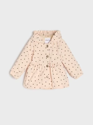 Sinsay - Kurtka z kapturem w kropki - beżowy