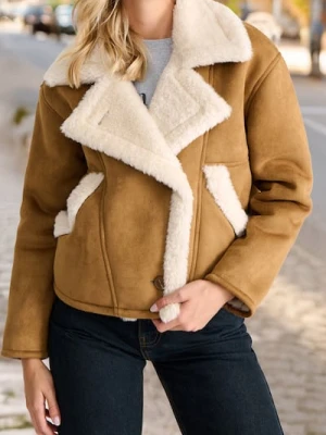 Sinsay - Kurtka z kożuchem - beżowy