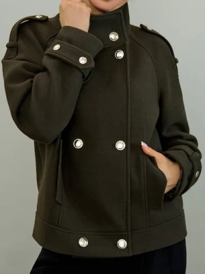 Sinsay - Kurtka z ozdobnymi guzikami - brązowy