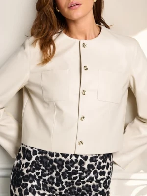 Sinsay - Kurtka z ozdobnymi zatrzaskami - kremowy