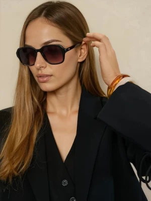 Sinsay - Kwadratowe okulary przeciwsłoneczne - czarny