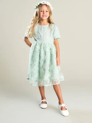 Sinsay - Lakierowane baleriny z kwiatami 3D - biały