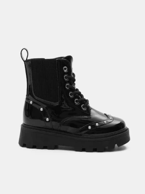 Sinsay - Lakierowane botki - czarny