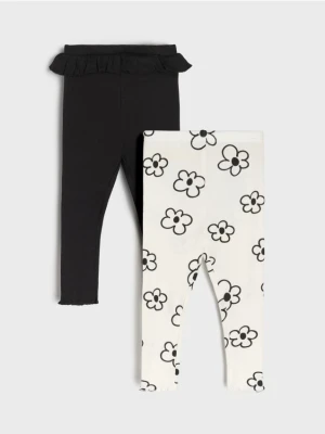 Sinsay - Legginsy 2 pack - kremowy
