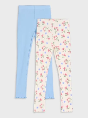 Sinsay - Legginsy 2 pack z prażowanej dzianiny - wielobarwny