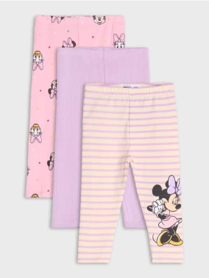 Sinsay - Legginsy 3 pack Myszka Minnie - kremowy