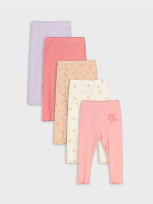 Sinsay - Legginsy 5 pack - beżowy