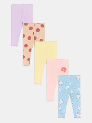 Sinsay - Legginsy 5 pack - beżowy