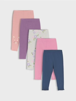 Sinsay - Legginsy 5 pack - różowy