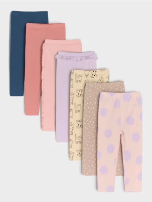 Sinsay - Legginsy 7 pack - różowy