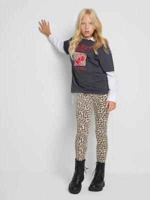 Sinsay - Legginsy - beżowy