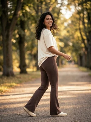 Zdjęcie produktu Sinsay - Legginsy flare - brązowy