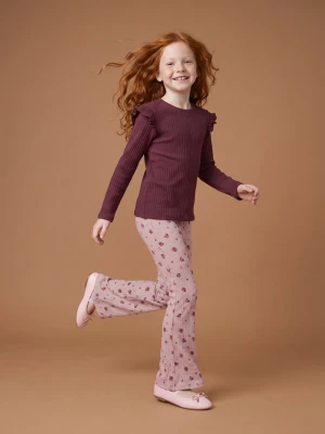Sinsay - Legginsy flare z domieszką wiskozy - różowy