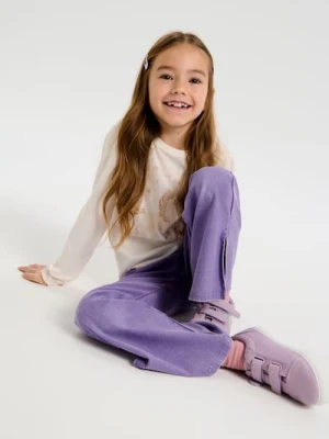 Sinsay - Legginsy flare z efektem sprania - fioletowy