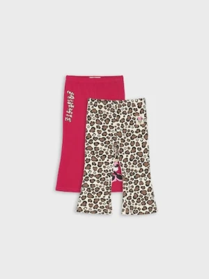 Sinsay - Legginsy flare z nadrukiem 2 pack Minnie Mouse - różowy