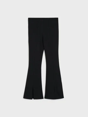 Sinsay - Legginsy flare z wiskozą - czarny