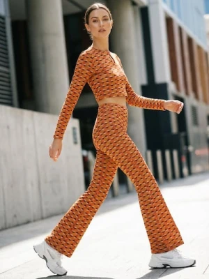 Zdjęcie produktu Sinsay - Legginsy flare ze wzorem geometrycznym - wielobarwny