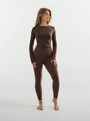 Zdjęcie produktu Sinsay - Legginsy sportowe Gym Hard - brązowy