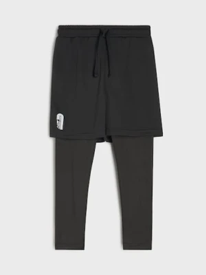 Sinsay - Legginsy sportowe z szortami Active - czarny