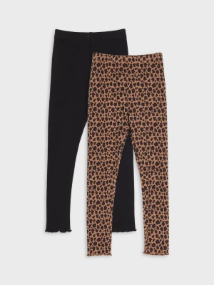 Sinsay - Legginsy w panterkę i gładkie 2 pack - wielobarwny