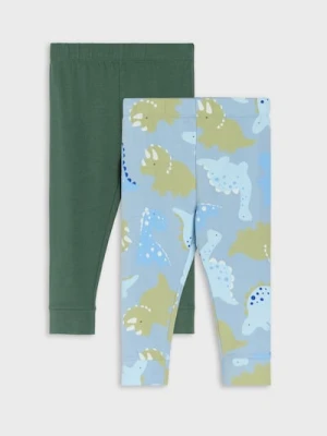 Sinsay - Legginsy z bawełną 2 pack - błękitny