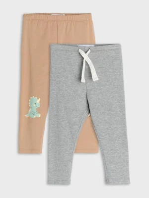 Sinsay - Legginsy z domieszką wiskozy 2 pack - beżowy