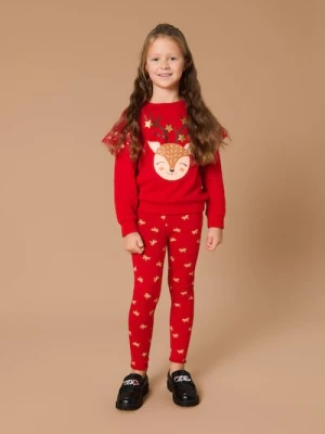 Zdjęcie produktu Sinsay - Legginsy z falbankami - czerwony