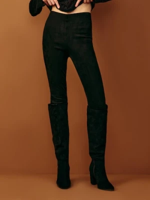 Zdjęcie produktu Sinsay - Legginsy z imitacji zamszu - czarny