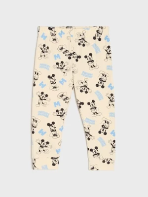 Sinsay - Legginsy ze wzorem Mickey Mouse - kremowy