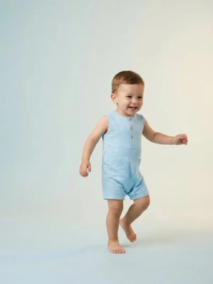 Sinsay - Letni kombinezon ze wzorem - błękitny