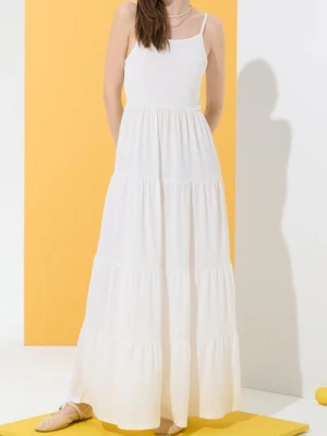 Sinsay - Letnia sukienka maxi - kremowy