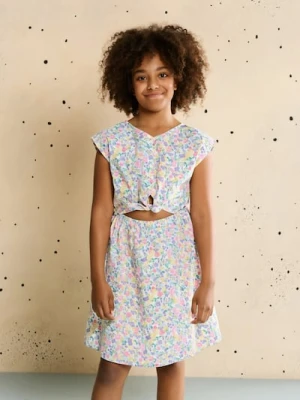 Sinsay - Letnia sukienka w kwiaty - wielobarwny