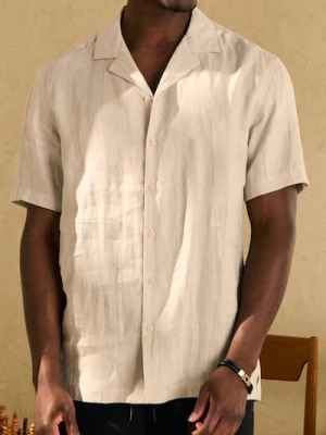 Sinsay - Lniana koszula - beżowy