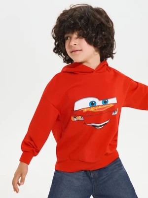 Sinsay - Luźna bluza z dzianiny French Terry z nadrukiem Cars - czerwony
