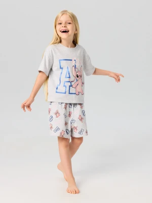 Sinsay - Luźna piżama dwuczęściowa z nadrukiem Stitch - szary