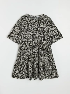 Sinsay - Luźna sukienka mini babydoll z krótkim rękawem - wielobarwny