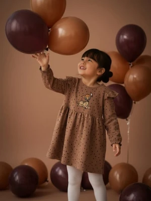 Sinsay - Luźna sukienka z haftem Bambi - brązowy